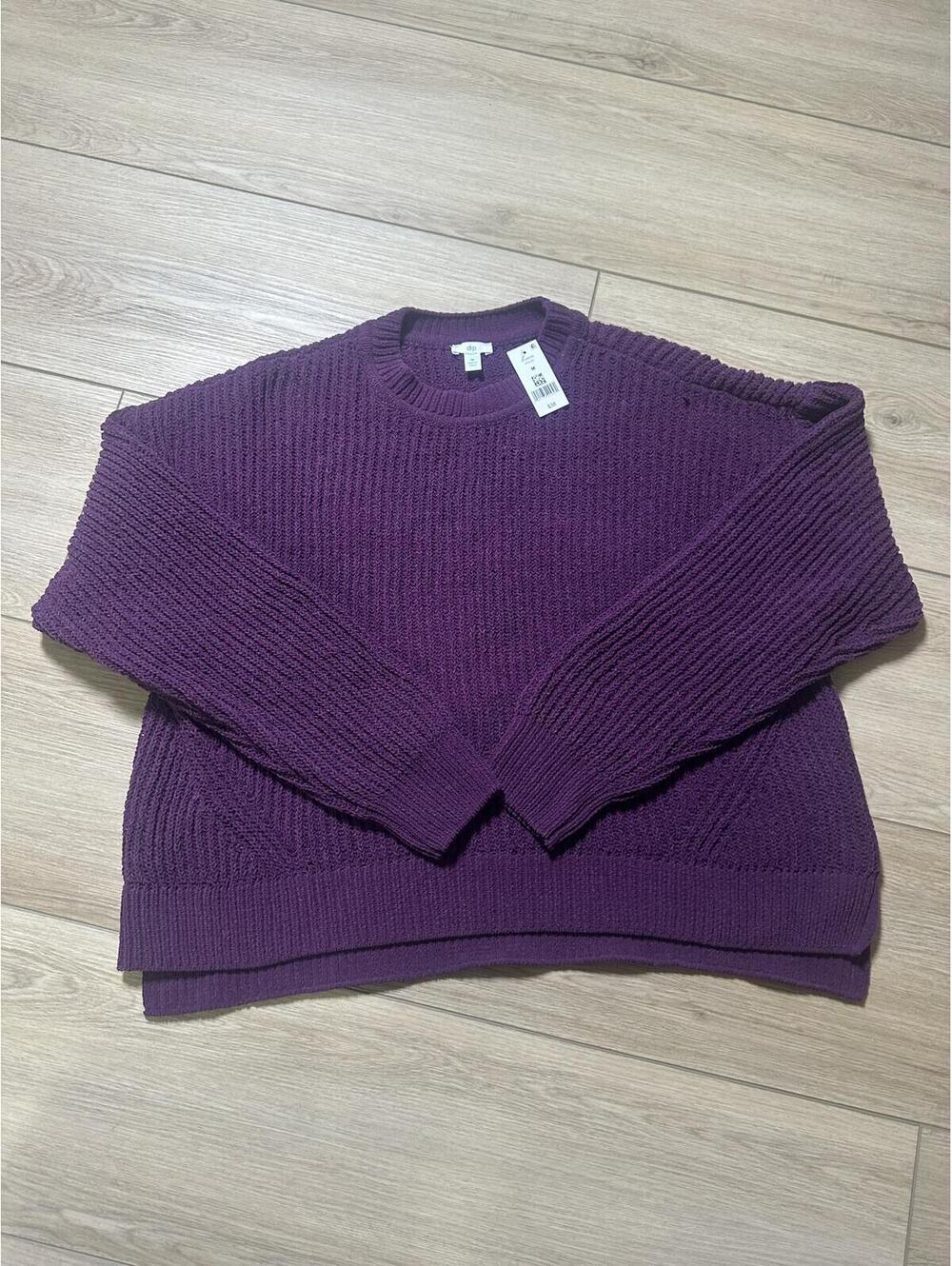 Women’s Purple Ribbed Knit Pullover Sweater Size M NWT